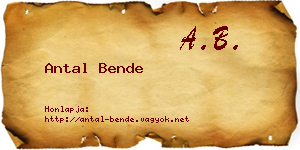 Antal Bende névjegykártya