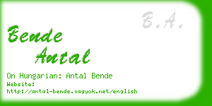 bende antal business card